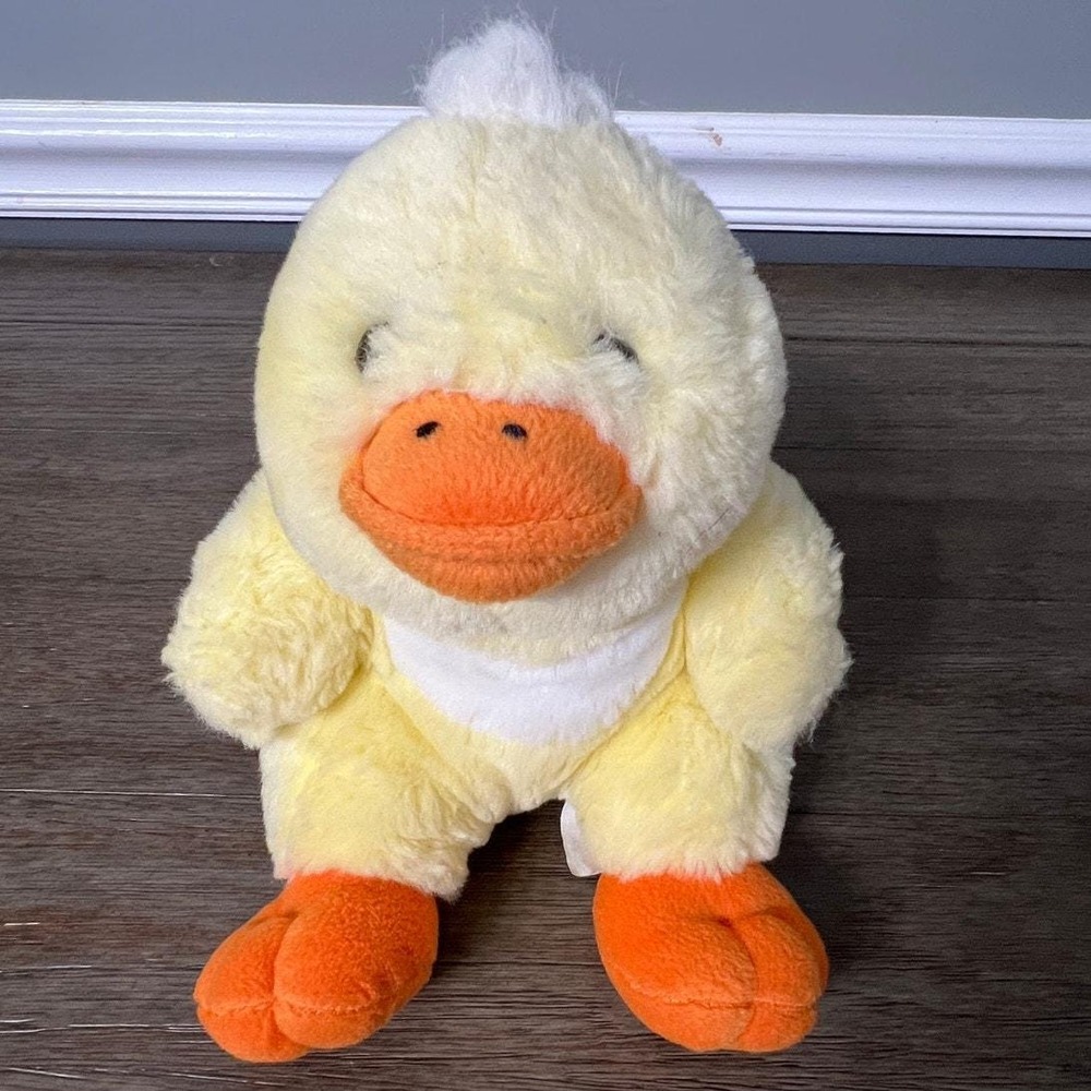 Vintage Walmart Chic-A-Dee Duck Chick Plush Yellow Easter Stuffed Animal 8"